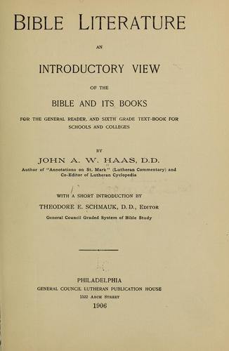 Cover for Bible literature
