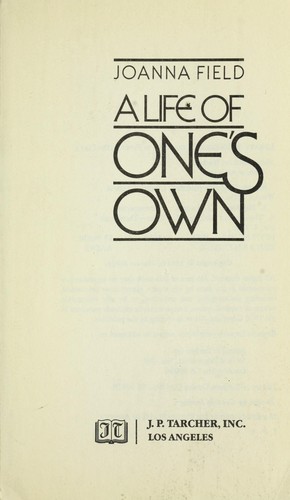 Cover for A life of one's own
