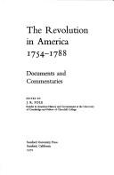 Cover for The Revolution in America, 1754-1788