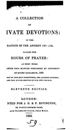 Cover for A collection of private devotions