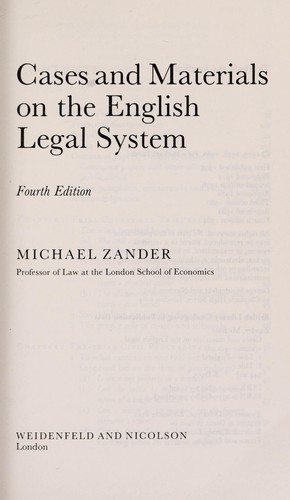 Cover for Cases and materials on the English legal system