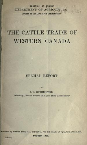 Cover for The cattle trade of western Canada