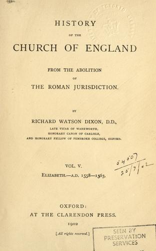Cover for History of the Church of England