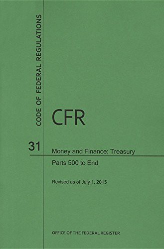 Cover for Code of Federal Regulations, Title 31, Money and Finance