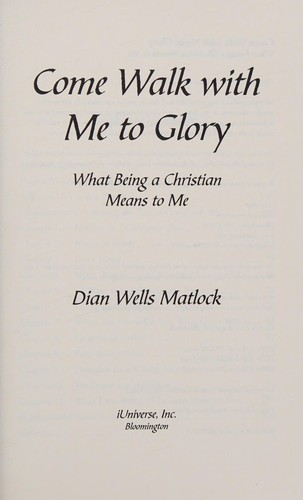 Cover for Come Walk with Me to Glory