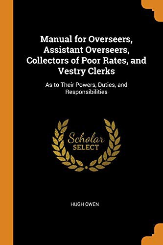 Cover for Manual for Overseers, Assistant Overseers, Collectors of Poor Rates, and Vestry Clerks