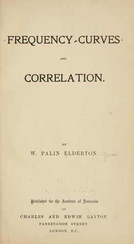 Cover for Frequency-curves and correlation.