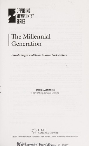 Cover for The millennial generation