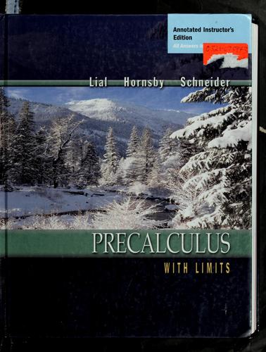 Cover for Precalculus with limits