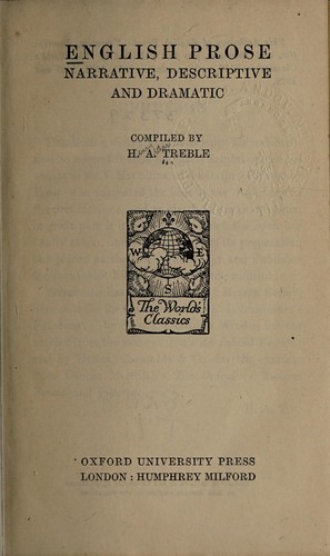 Cover for English prose : narrative, descriptive and dramatic
