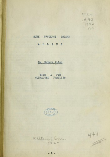 Cover for Some Prudence Island Allens