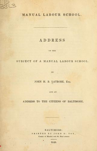 Cover for Manual labour school.