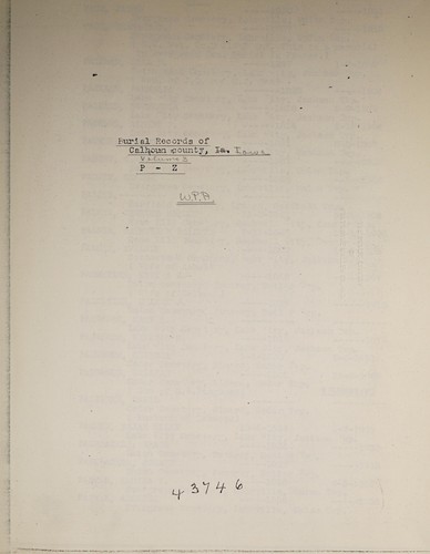 Cover for Burial records, Calhoun county