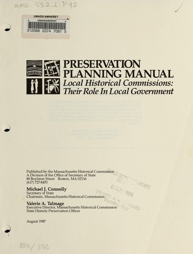 Cover for Preservation planning manual