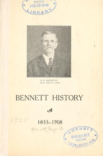 Cover for Bennett history, 1833-1908.