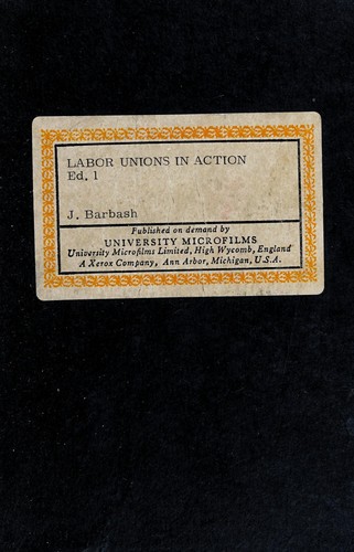 Cover for Labor unions in action