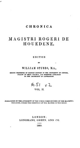 Cover for Chronica magistri Rogeri de Houedene