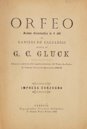Cover for Orfeo