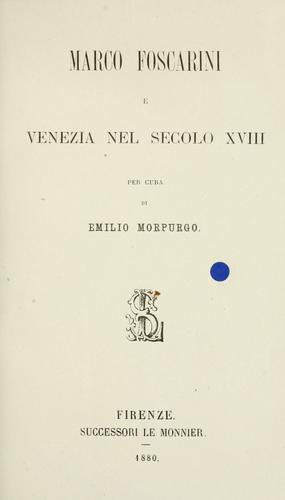 Cover for Marco Foscarini e Venezia nel secolo XVIII