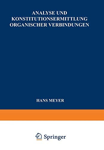 Cover for Analyse und Konstitutionsermittlung Organischer Verbindungen