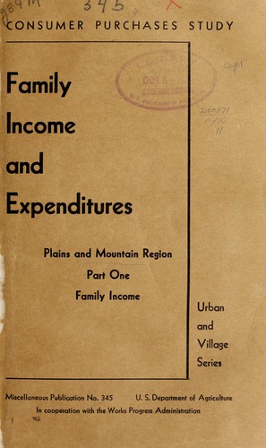 Cover for Family income and expenditures