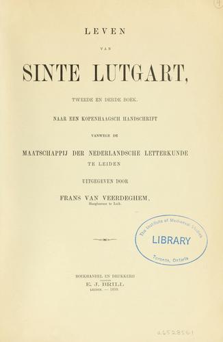 Cover for Leven van Sinte Lutgart