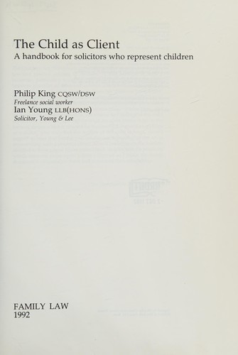 Cover for The child as client