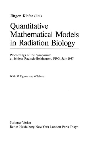 Cover for Quantitative Mathematical Models in Radiation Biology