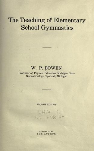 Cover for The teaching of elementary school gymnastics
