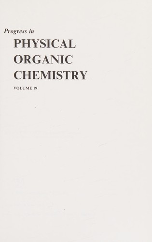 Cover for Progress in Physical Organic Chemistry