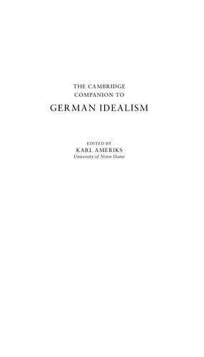 Cover for The Cambridge companion to German idealism