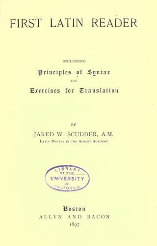 Cover for First Latin reader