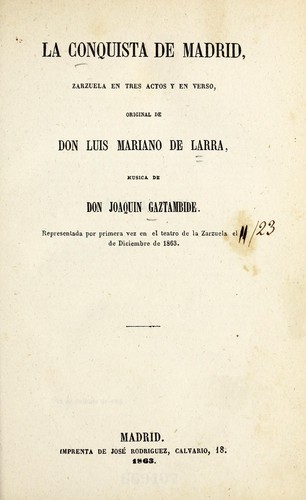 Cover for La conquista de Madrid