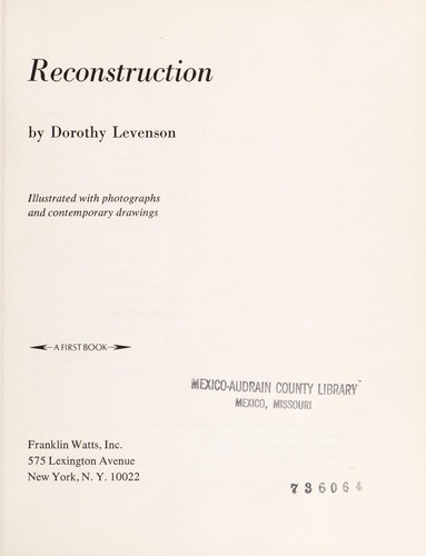 Cover for Reconstruction.