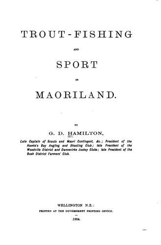 Cover for Trout-fishing and sport in Maoriland