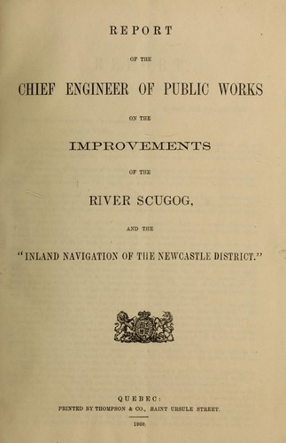 Cover for Report of the Chief Engineer of Public Works on the improvements of the River Scugog