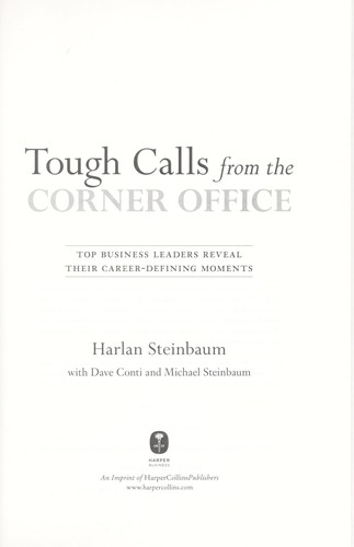 Cover for Tough calls from the corner office