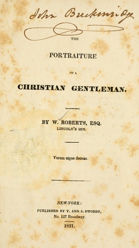 Cover for The portraiture of a Christian gentleman.