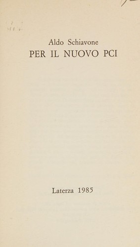 Cover for Per il nuovo PCI