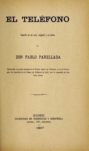 Cover for El tele fono