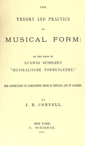 Cover for The theory and practice of musical form