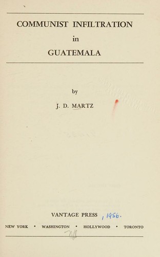 Cover for Communist infiltration in Guatemala