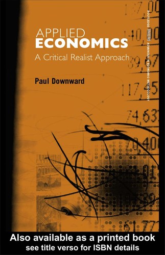 Cover for APPLIED ECONOMICS AND THE CRITICAL REALIST CRITIQUE; ED. BY PAUL DOWNWARD.