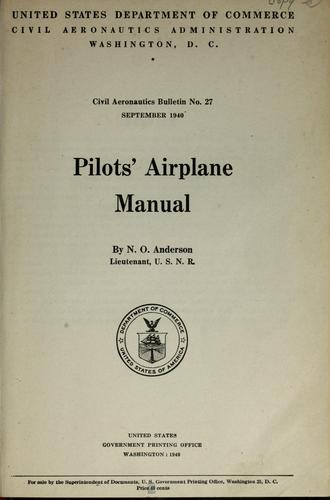Cover for Pilots' airplane manual