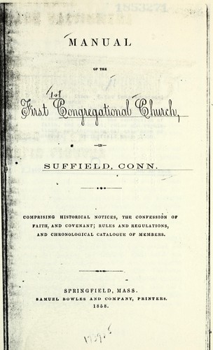 Cover for Manual of the First Congregational Church in Suffield, Conn
