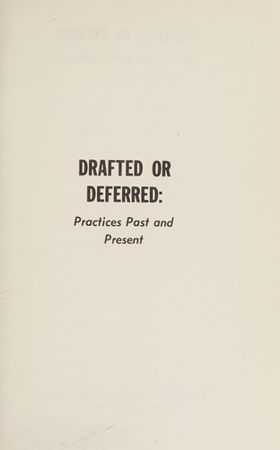 Cover for Drafted or deferred