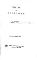 Cover for Essays and Addresses
