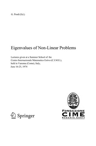 Cover for Eigenvalues of Non-Linear Problems