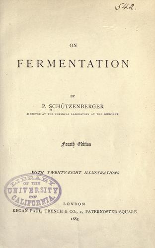 Cover for On fermentation