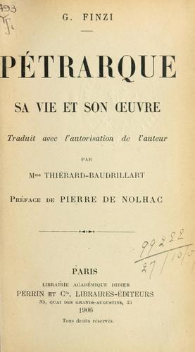 Cover for Pétrarque